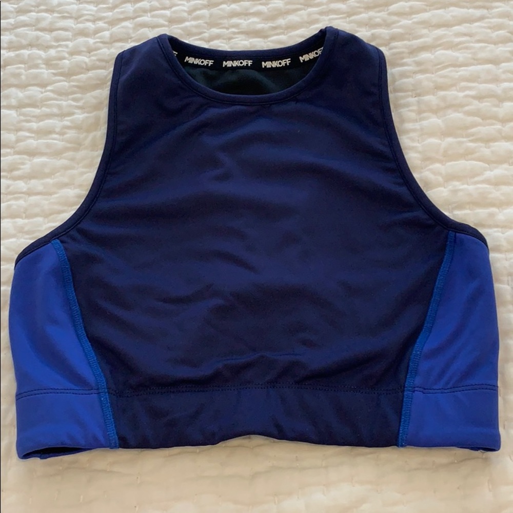 Rebecca Minkoff Cropped Navy Workout Top